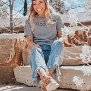 Zara fringe bottom jeans